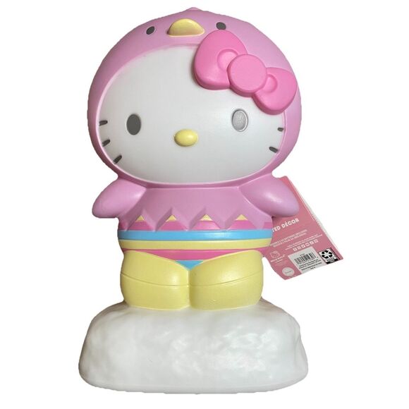 Sanrio Hello Kitty in a Pink Chick Costume Blow Mold Battery Lighted New 12 in - Picture 1 of 7